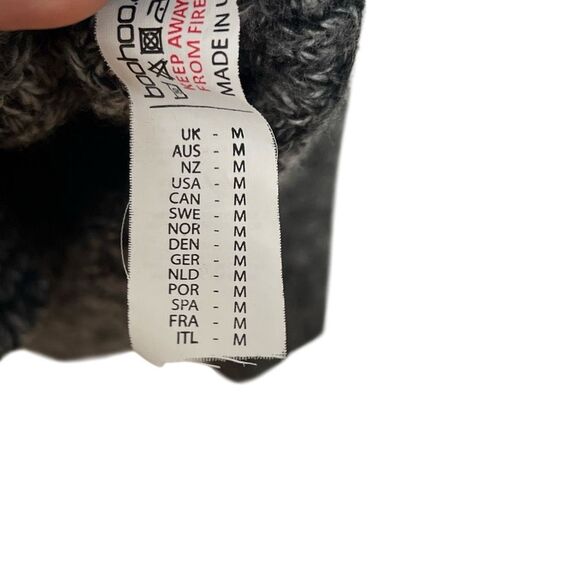 Boohoo Man Button Front Shawl Collar Marled Knit Cardigan Black Size Medium - Picture 8 of 9